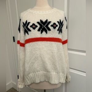 WOODEN SHIPS size M / L Mohair Blend Oversized Star Fair Isle Sweater
